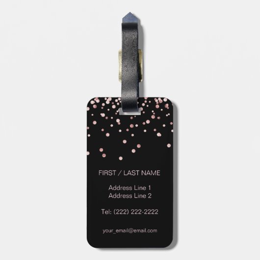 Eleganter schwarzer gepäckanhänger (Rückseite vertikal)