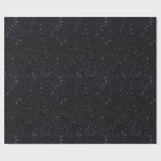 Eleganter Schwarzer Glamour Glitzer Geschenkpapier (Flach)