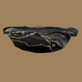 Eleganter Schwarzer Glitzer Agate Wasserfarben Bauchtasche