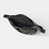 Eleganter Schwarzer Glitzer Agate Wasserfarben Bauchtasche (Offen)