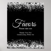 Eleganter Schwarzer Glitzer Silver Gastgeschenk Ho Poster (Vorne)