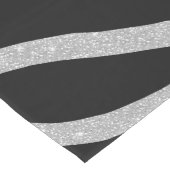 Eleganter Schwarzer Glitzer Silver Zebra Animal Pr Mittelgroßer Tischläufer (Ecke)