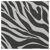 Eleganter Schwarzer Glitzer Silver Zebra Animal Pr Stoff (Nahaufnahme)