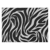 Eleganter Schwarzer Glitzer Silver Zebra Animal Pr Tischdecke (Vorderseite (Horizontal))