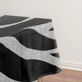 Eleganter Schwarzer Glitzer Silver Zebra Animal Pr Tischdecke (Beispiel)
