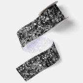 Eleganter Schwarzer Glitzer Sparkle Glam Sequin Satinband (Rückseite)