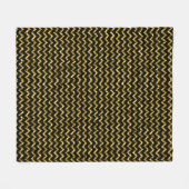 Eleganter Schwarzer Glitzer Zickzack Streifen Chic Fleecedecke (Vorderseite (Horizontal))