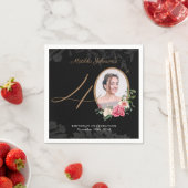 Eleganter Schwarzer Gold 40. Geburtstag Serviette (Beispiel)