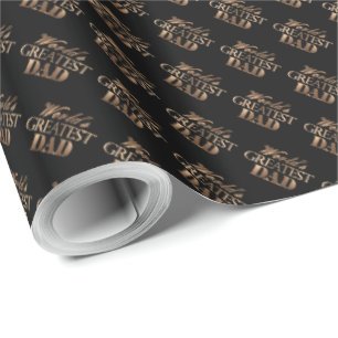 Eleganter Schwarzer-Gold-Typografie-Vater der Welt Geschenkpapier