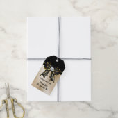 Eleganter, schwarzer Goldbogen-Diamant-Chic-Gefall Geschenkanhänger (Mit Garn)