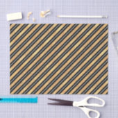 Eleganter schwarzer Golddiagonal gestreift Seidenpapier (Handwerk)