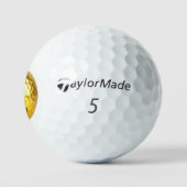 Eleganter schwarzer goldener Monogramm personalisi Golfball (Logo)
