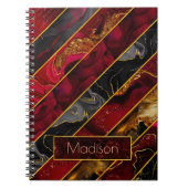 Eleganter, schwarzer goldfarbener Glitzer gestreif Notizblock (Vorderseite)