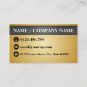 Eleganter schwarzer GoldFriseursalon Visitenkarte (Rückseite)