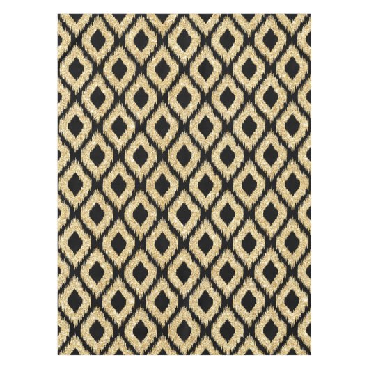 Eleganter schwarzer GoldGlitzer-Stammes- Muster Tischdecke (Vorderseite)