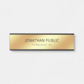 Eleganter schwarzer Goldmoderner Türschild (Vorderseite )