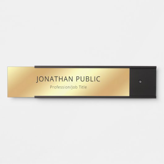 Eleganter schwarzer Goldmoderner Türschild (Vorderseite )