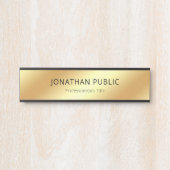 Eleganter schwarzer Goldmoderner Türschild (Vorderseite )