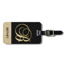 Eleganter schwarzer Goldmonogramm-Buchstabe B mit