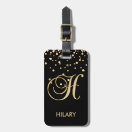 Eleganter schwarzer Goldmonogramm-Buchstabe "H" Gepäckanhänger