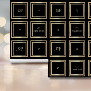 Eleganter schwarzer Goldtext heißt Hochzeitstil Tapete