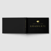 Eleganter schwarzer Graduiertenname real Gästebuch (Voll)