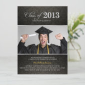 Eleganter Schwarzer & Grauer Damast mit Silberner  Einladung (Stehend Vorderseite)