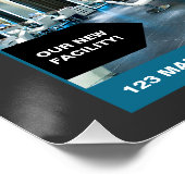 Eleganter Schwarzer Haarsalon (glänzend finisch) Poster (Ecke)