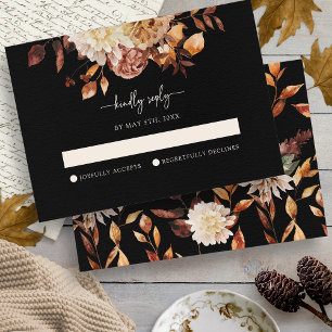 Eleganter Schwarzer Herbst RSVP Karte