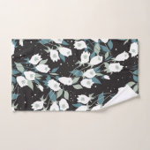 Eleganter schwarzer Hintergrund der Tulip-Blume Badhandtuch Set (Handtuch)