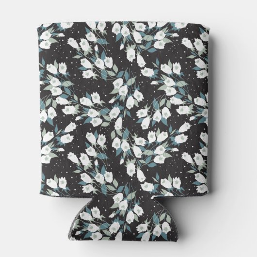 Eleganter schwarzer Hintergrund der Tulip-Blume Dosenkühler (Rückseite)