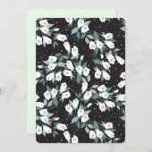 Eleganter schwarzer Hintergrund der Tulip-Blume Einladung (Vorne/Hinten)