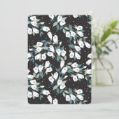 Eleganter schwarzer Hintergrund der Tulip-Blume Einladung (Stehend Vorderseite)