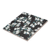 Eleganter schwarzer Hintergrund der Tulip-Blume Fliese (Seite)