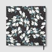 Eleganter schwarzer Hintergrund der Tulip-Blume Gästebuch (Rückseite)