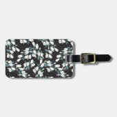 Eleganter schwarzer Hintergrund der Tulip-Blume Gepäckanhänger (Vorderseite horizontal)