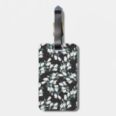 Eleganter schwarzer Hintergrund der Tulip-Blume Gepäckanhänger (Rückseite vertikal)