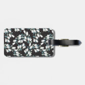 Eleganter schwarzer Hintergrund der Tulip-Blume Gepäckanhänger (Rückseite horizontal)