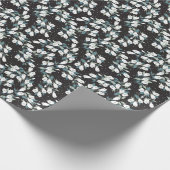 Eleganter schwarzer Hintergrund der Tulip-Blume Geschenkpapier (Ecke)