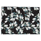 Eleganter schwarzer Hintergrund der Tulip-Blume Große Geschenktüte (Rückseite)