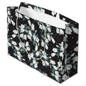 Eleganter schwarzer Hintergrund der Tulip-Blume Große Geschenktüte (Rückseite Schrägansicht)