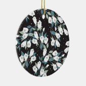 Eleganter schwarzer Hintergrund der Tulip-Blume Keramik Ornament (Rechts)