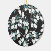 Eleganter schwarzer Hintergrund der Tulip-Blume Keramik Ornament (Links)