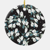 Eleganter schwarzer Hintergrund der Tulip-Blume Keramik Ornament (Hinten)