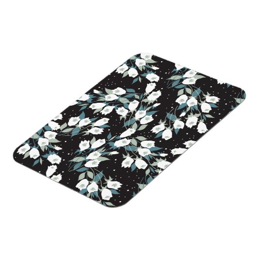 Eleganter schwarzer Hintergrund der Tulip-Blume Magnet (Linke Seite)