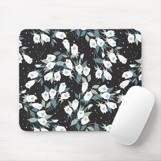 Eleganter schwarzer Hintergrund der Tulip-Blume Mousepad (Mit Mouse)
