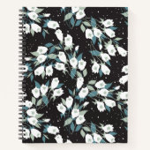 Eleganter schwarzer Hintergrund der Tulip-Blume Notizblock (Vorderseite)