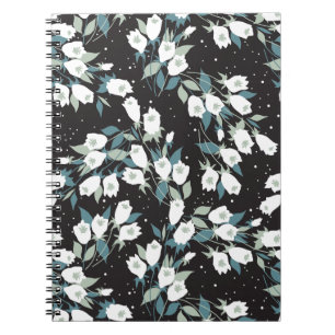 Eleganter schwarzer Hintergrund der Tulip-Blume Notizblock