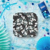 Eleganter schwarzer Hintergrund der Tulip-Blume Pappteller (Party)