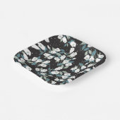 Eleganter schwarzer Hintergrund der Tulip-Blume Pappteller (Gewinkelt)